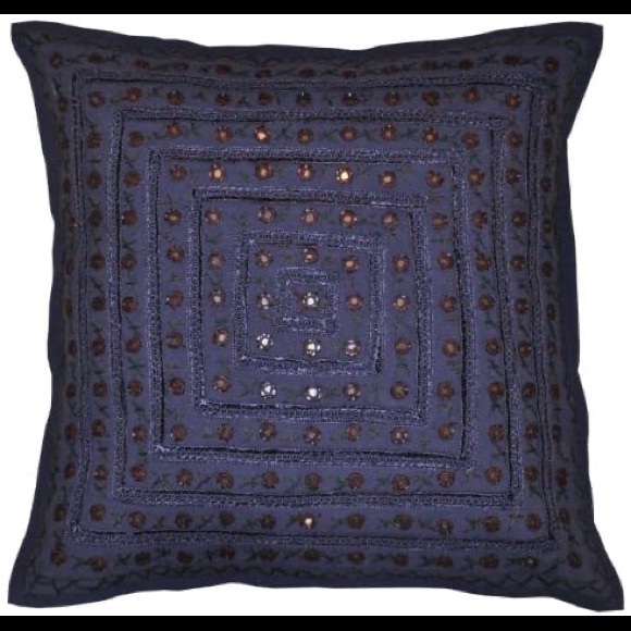 New Navy Blue Boho Embroidered covers (Set of 2) - Picture 9 of 15